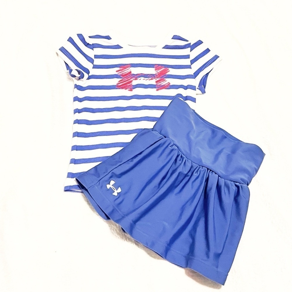 Under Armour Toddler Girls Skort Short Sleeve T Shirt Top Set 3T Blue White